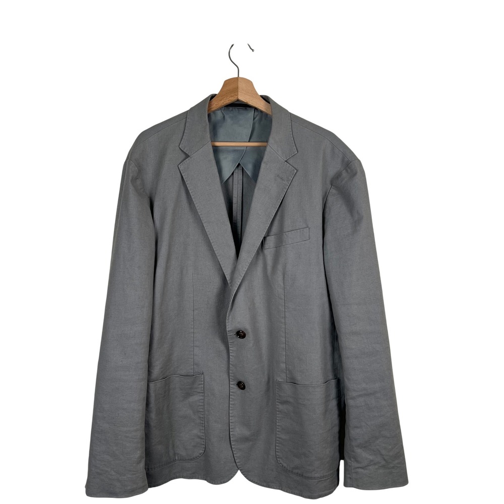 J.Crew Mens Hemp Cotton Blend Unstructured Blazer Grey BC612 XL